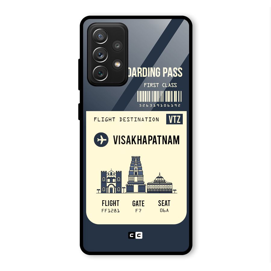 Vishakapatnam Boarding Pass Glass Back Case for Galaxy A72