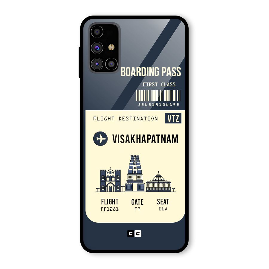 Vishakapatnam Boarding Pass Glass Back Case for Galaxy M31s
