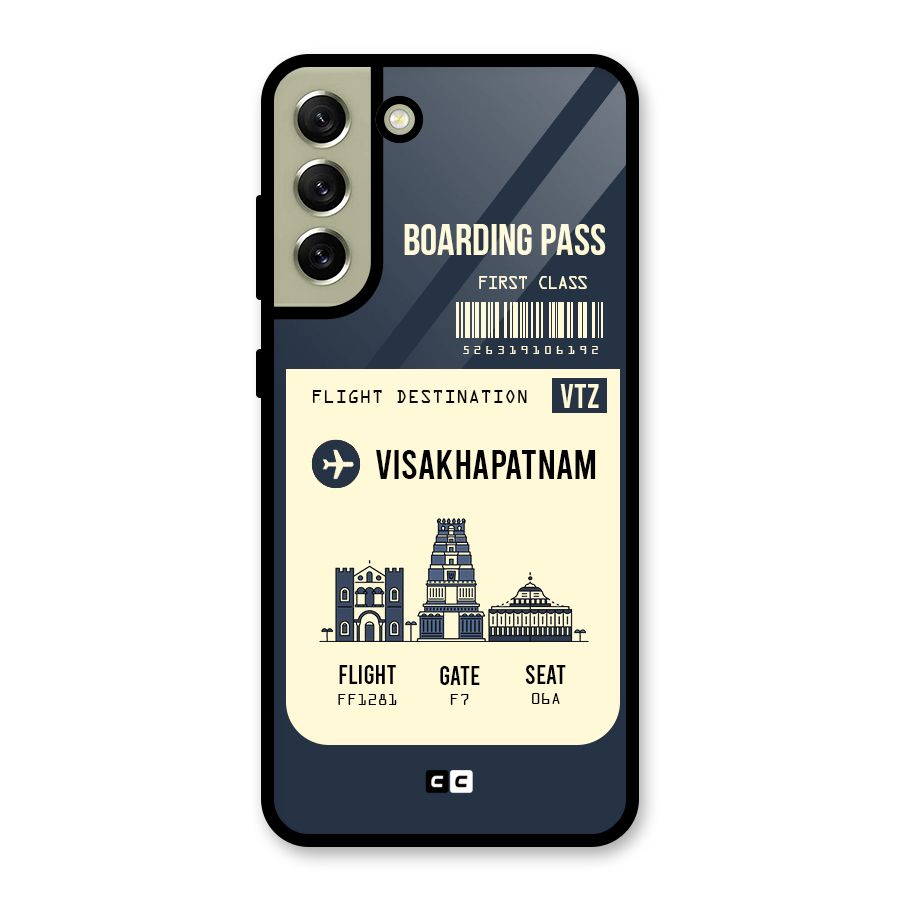 Vishakapatnam Boarding Pass Glass Back Case for Galaxy S21 FE 5G