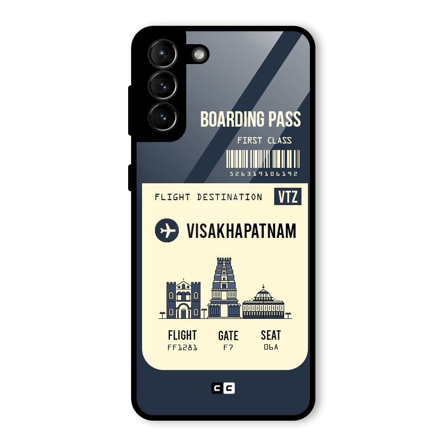 Vishakapatnam Boarding Pass Glass Back Case for Galaxy S21 Plus