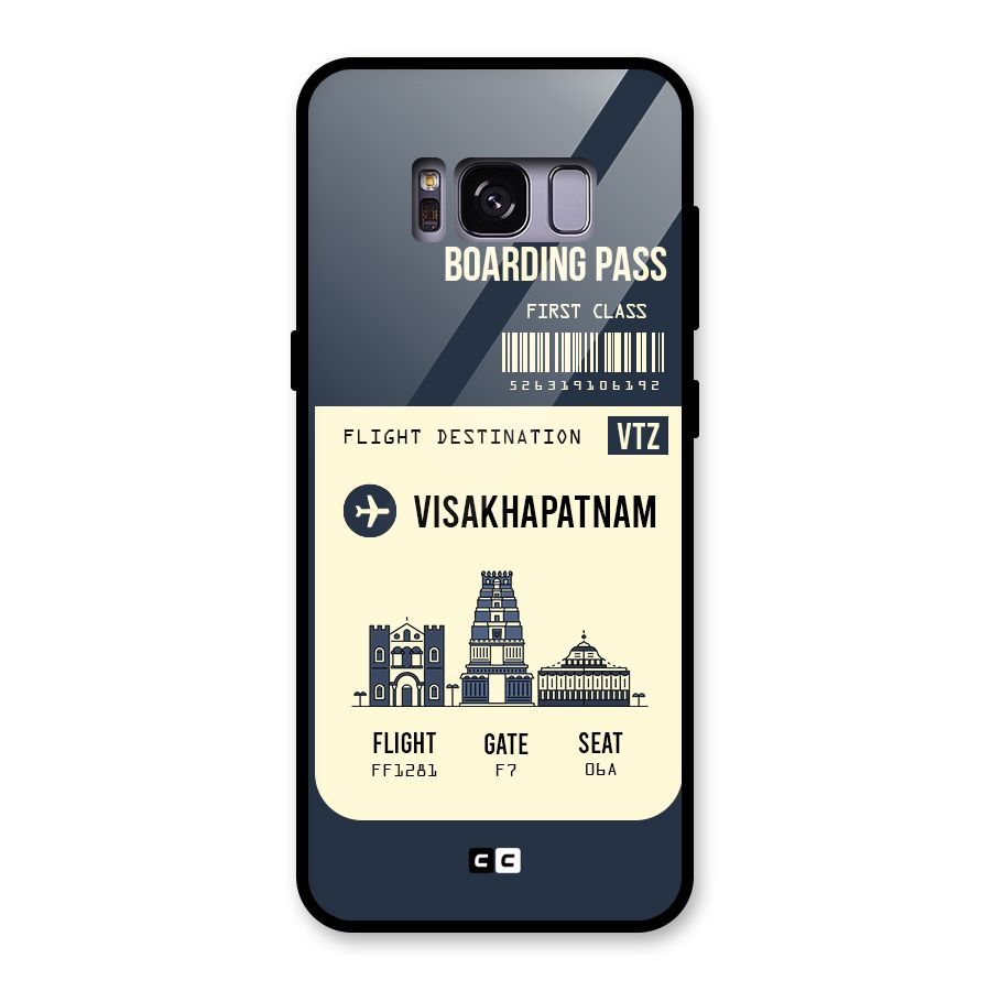 Vishakapatnam Boarding Pass Glass Back Case for Galaxy S8