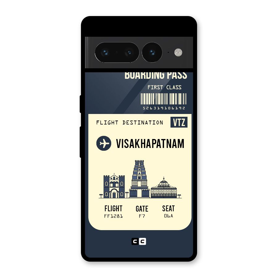 Vishakapatnam Boarding Pass Glass Back Case for Google Pixel 7 Pro