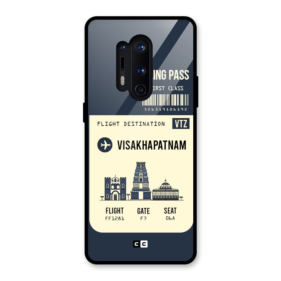Vishakapatnam Boarding Pass Glass Back Case for OnePlus 8 Pro