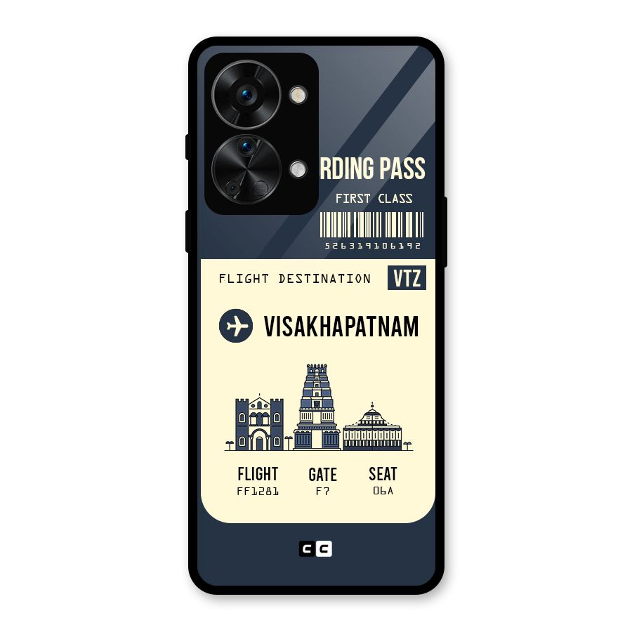 Vishakapatnam Boarding Pass Glass Back Case for OnePlus Nord 2T