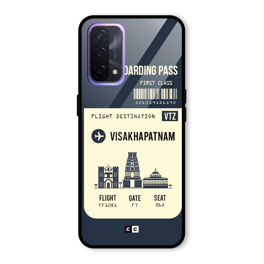 Vishakapatnam Boarding Pass Glass Back Case for Oppo A74 5G