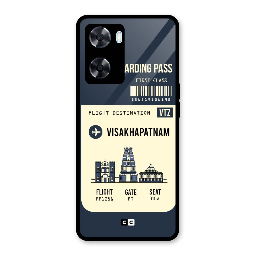 Vishakapatnam Boarding Pass Glass Back Case for Oppo A77