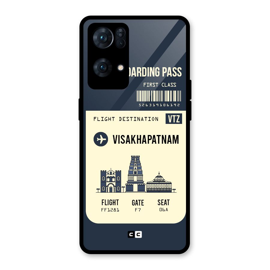 Vishakapatnam Boarding Pass Glass Back Case for Oppo Reno7 Pro 5G