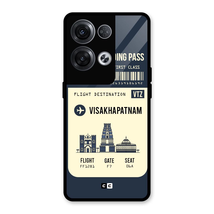Vishakapatnam Boarding Pass Glass Back Case for Oppo Reno8 Pro 5G