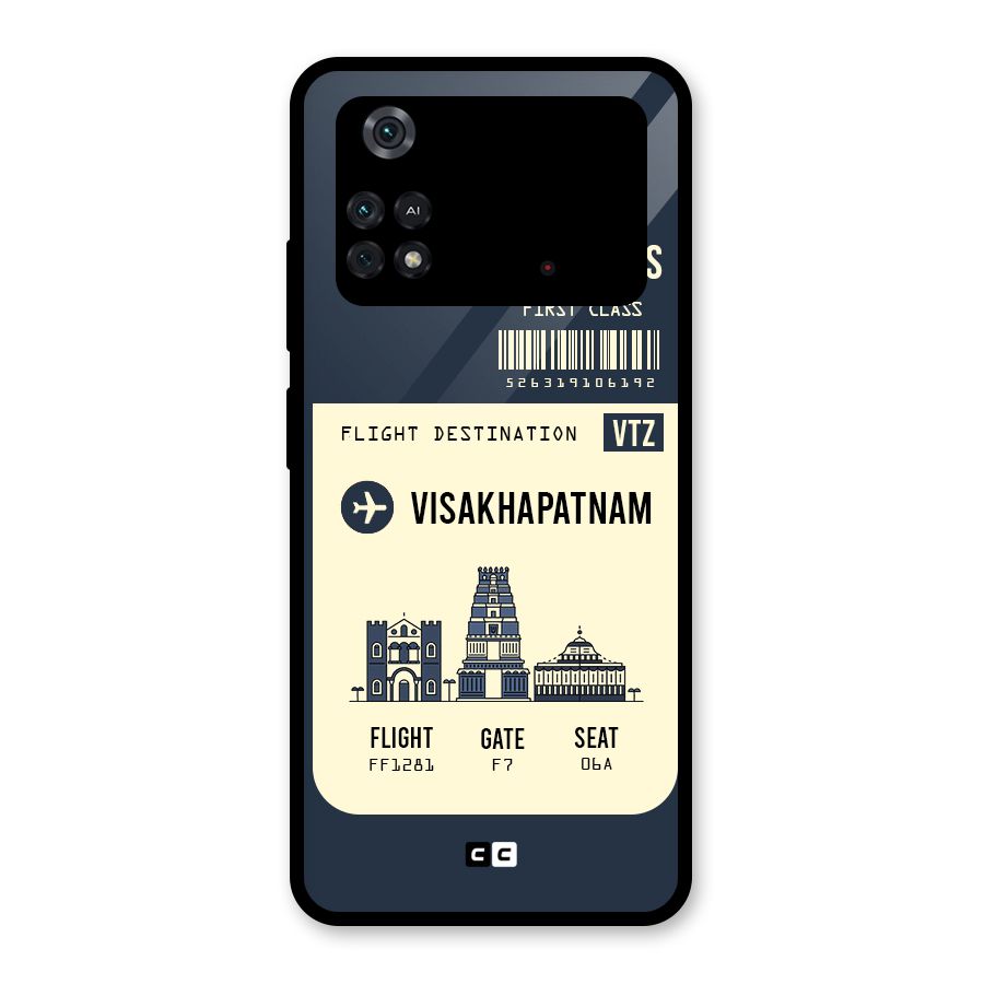 Vishakapatnam Boarding Pass Glass Back Case for Poco M4 Pro 4G