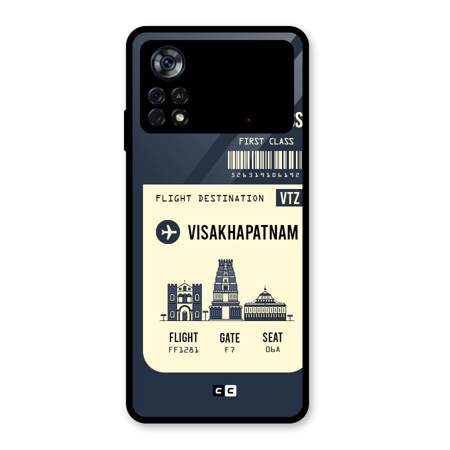 Vishakapatnam Boarding Pass Glass Back Case for Poco X4 Pro 5G