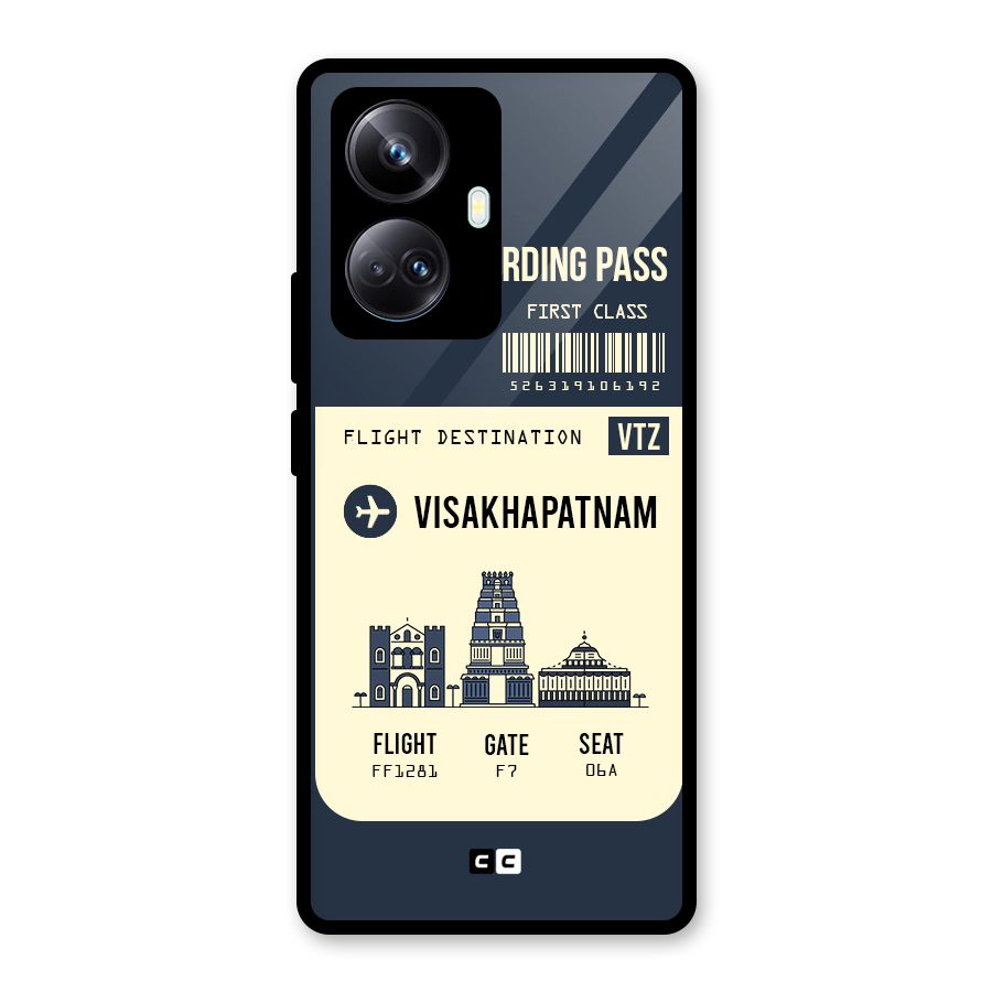 Vishakapatnam Boarding Pass Glass Back Case for Realme 10 Pro Plus