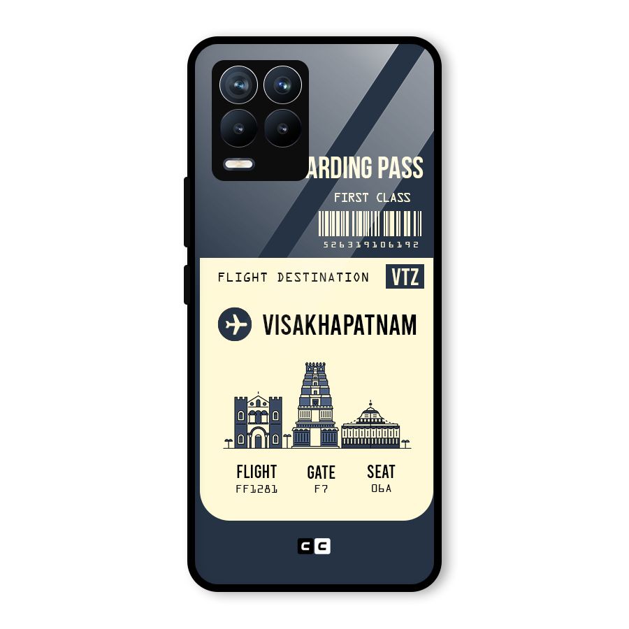 Vishakapatnam Boarding Pass Glass Back Case for Realme 8 Pro