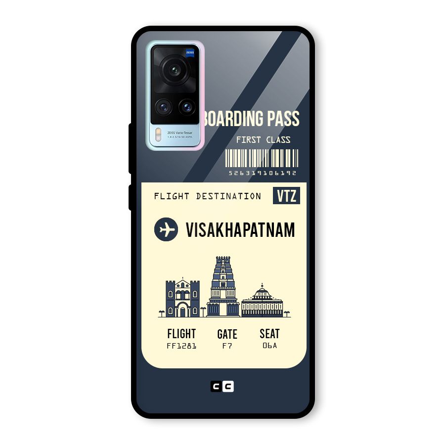 Vishakapatnam Boarding Pass Glass Back Case for Vivo X60
