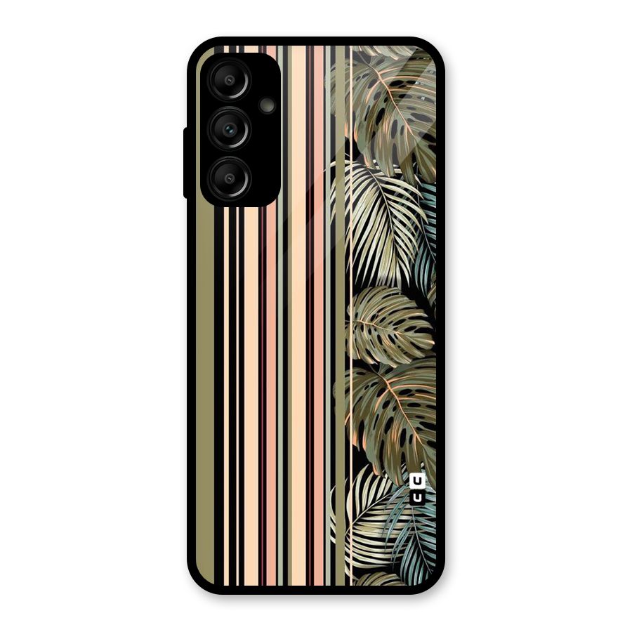 Visual Art Leafs Glass Back Case for Galaxy A14 5G