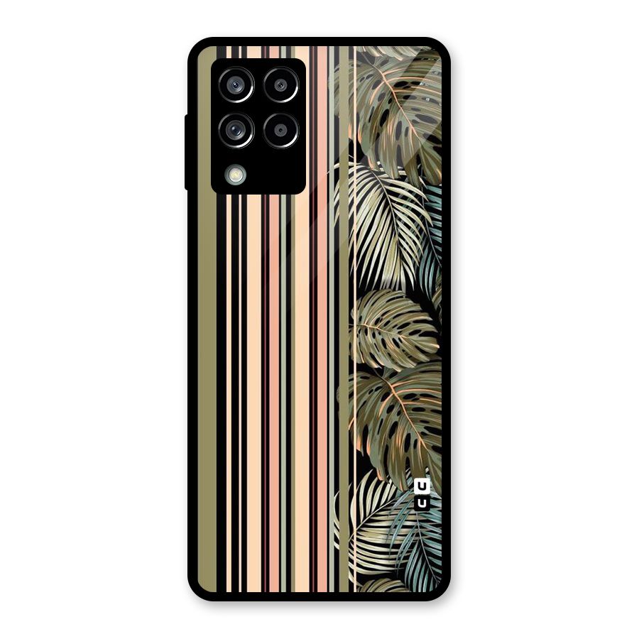 Visual Art Leafs Glass Back Case for Galaxy M53 5G