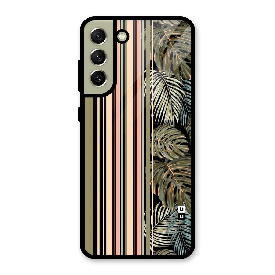 Visual Art Leafs Glass Back Case for Galaxy S21 FE 5G
