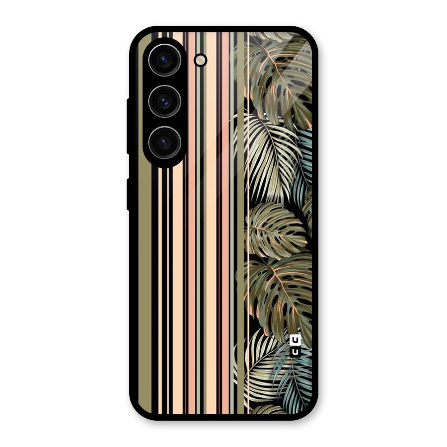 Visual Art Leafs Glass Back Case for Galaxy S23