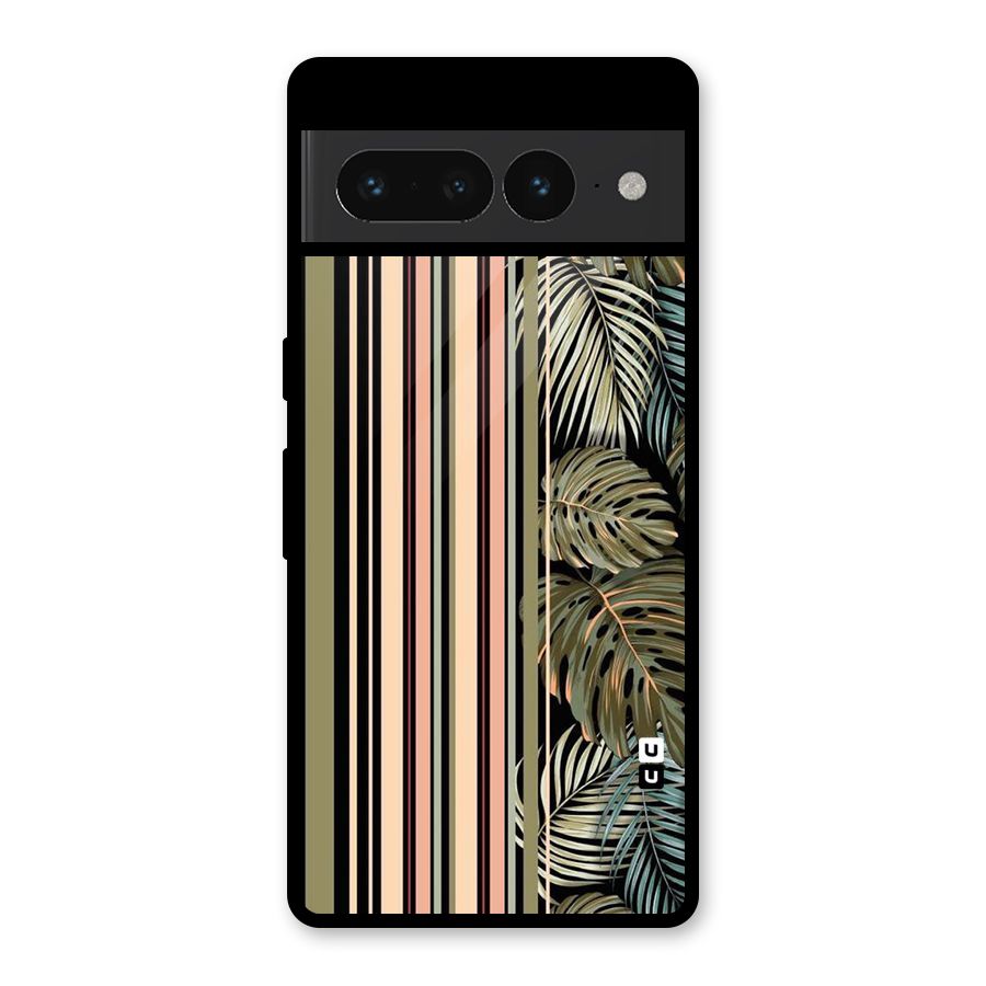 Visual Art Leafs Glass Back Case for Google Pixel 7 Pro