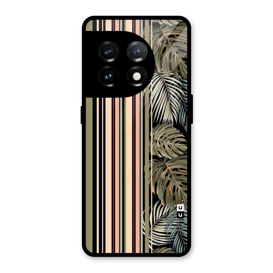Visual Art Leafs Glass Back Case for OnePlus 11