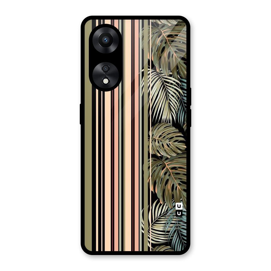 Visual Art Leafs Glass Back Case for Oppo A78