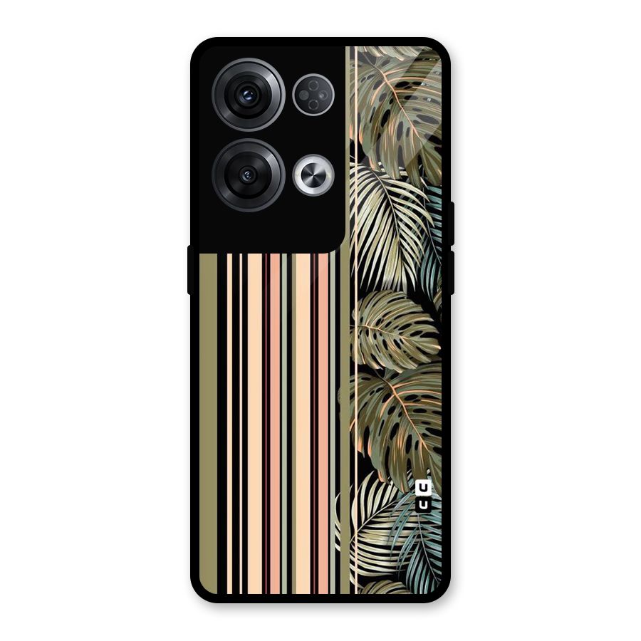 Visual Art Leafs Glass Back Case for Oppo Reno8 Pro 5G