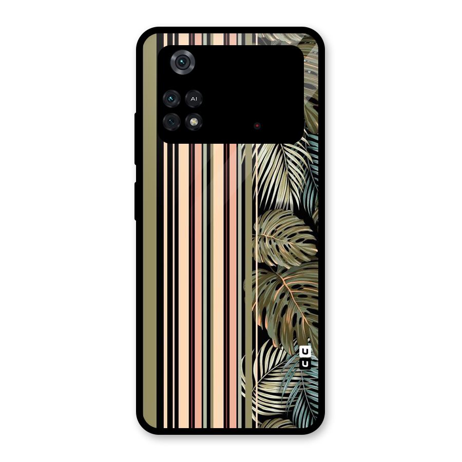 Visual Art Leafs Glass Back Case for Poco M4 Pro 4G