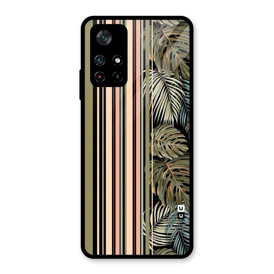 Visual Art Leafs Glass Back Case for Poco M4 Pro 5G
