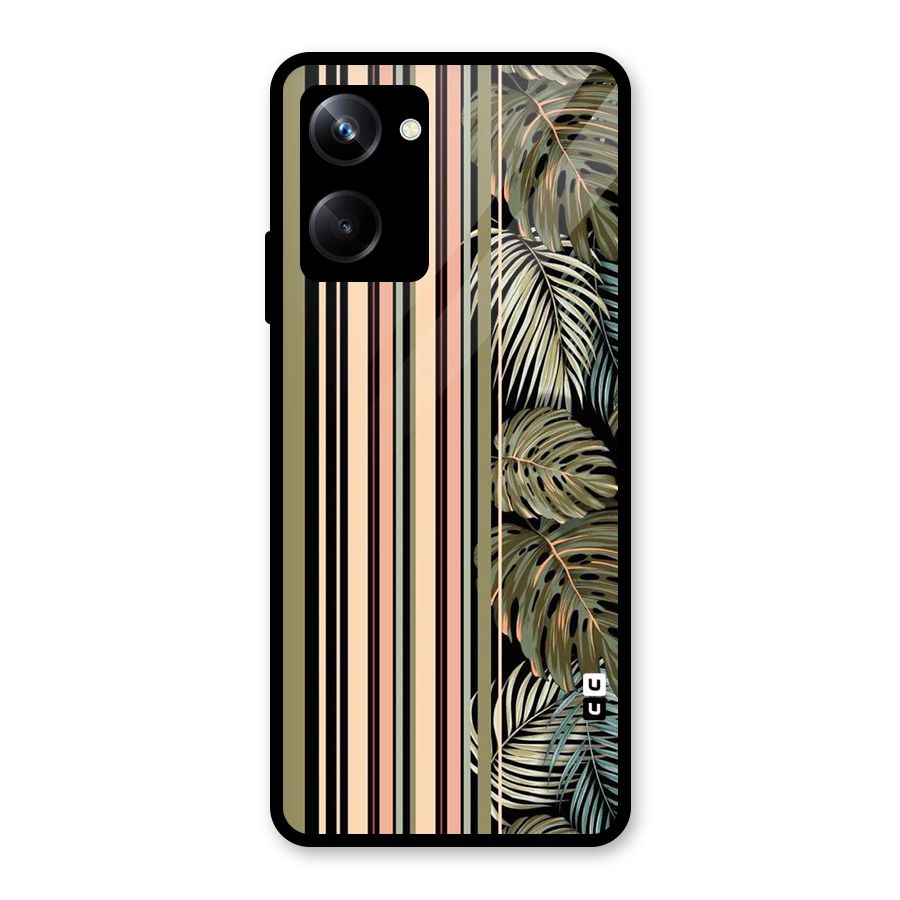 Visual Art Leafs Glass Back Case for Realme 10 Pro