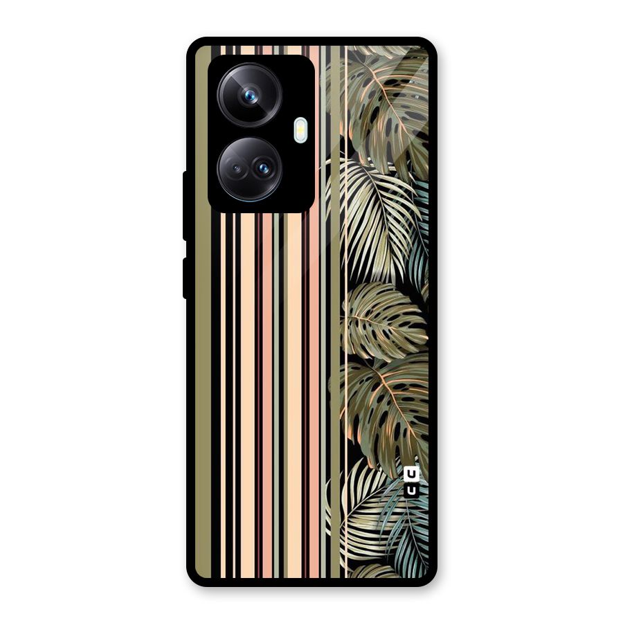 Visual Art Leafs Glass Back Case for Realme 10 Pro Plus