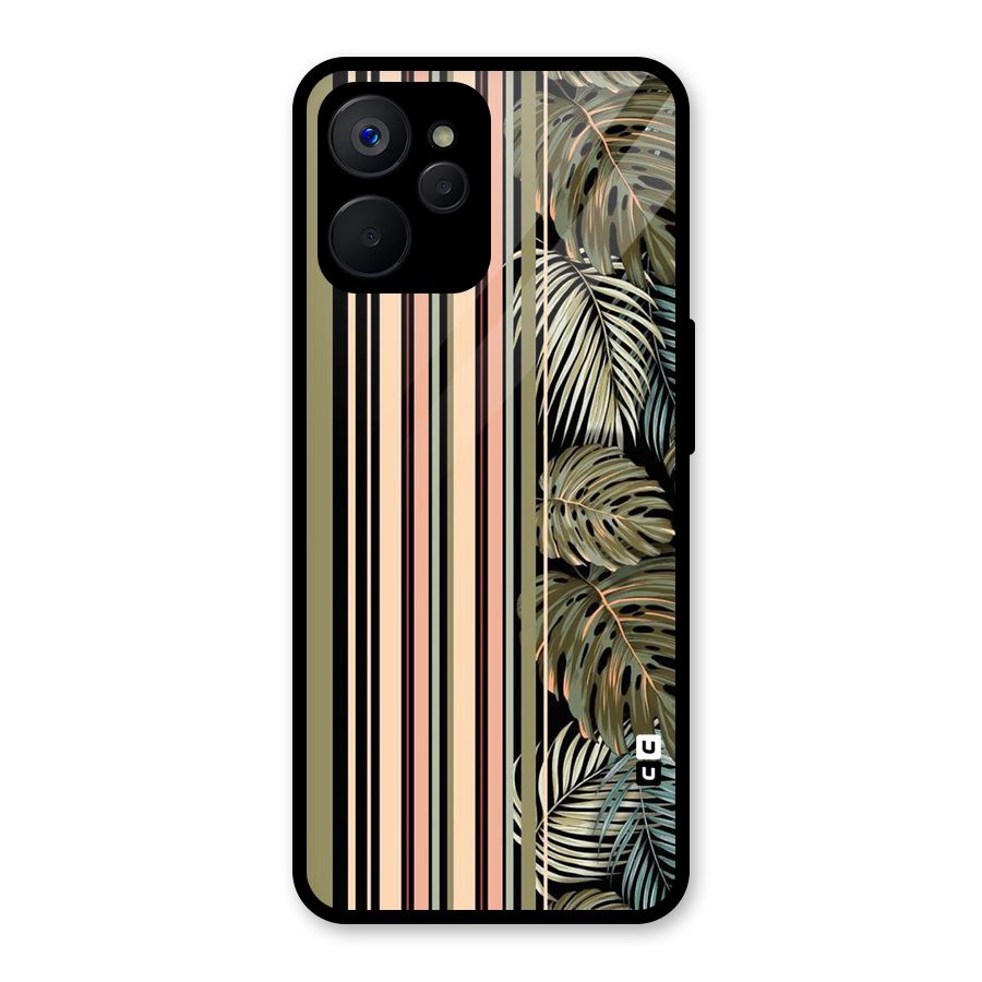 Visual Art Leafs Glass Back Case for Realme 9i 5G