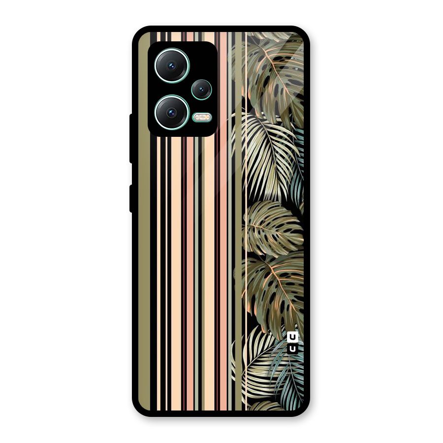 Visual Art Leafs Glass Back Case for Redmi Note 12 5G