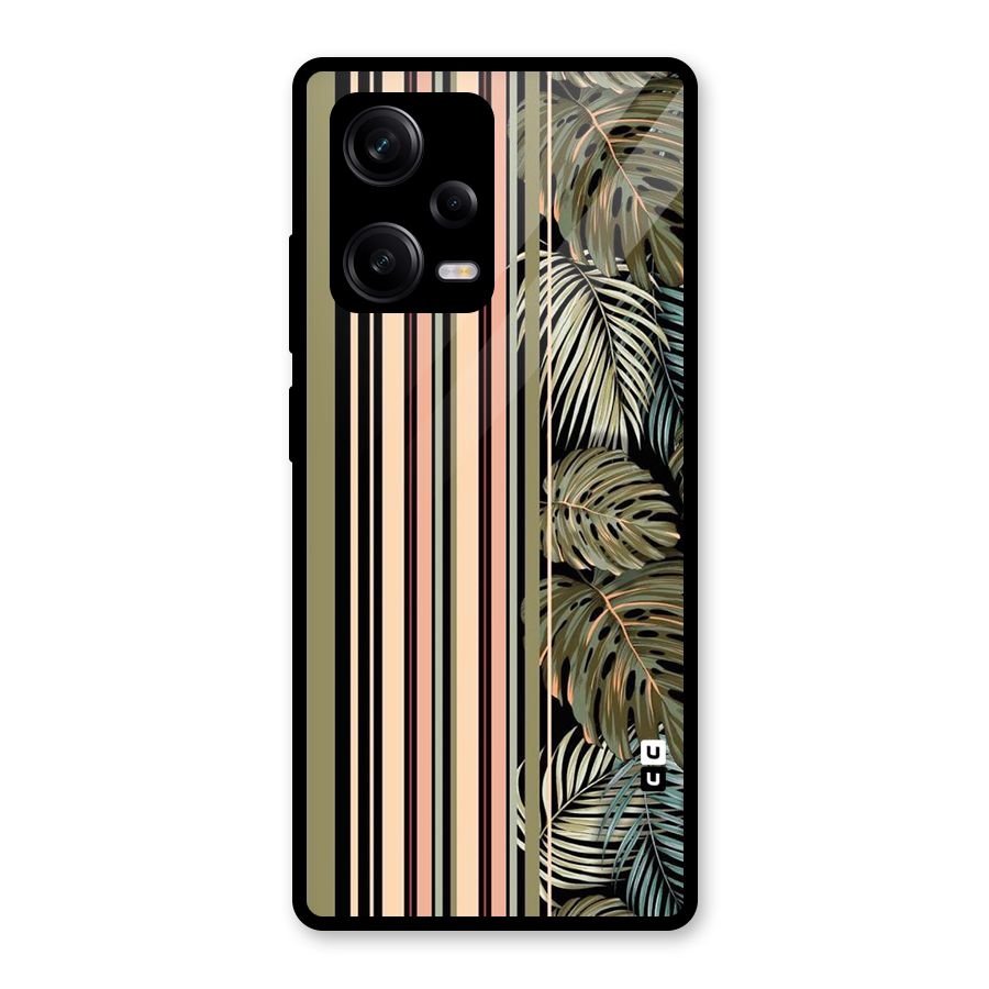 Visual Art Leafs Glass Back Case for Redmi Note 12 Pro