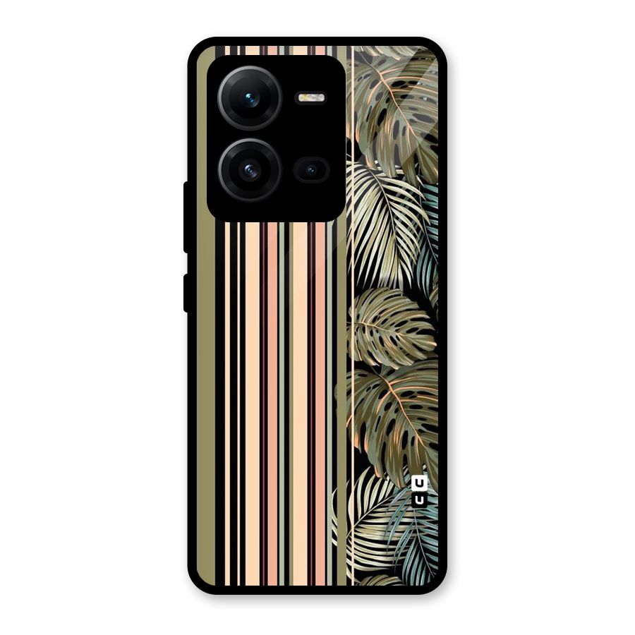 Visual Art Leafs Glass Back Case for Vivo V25