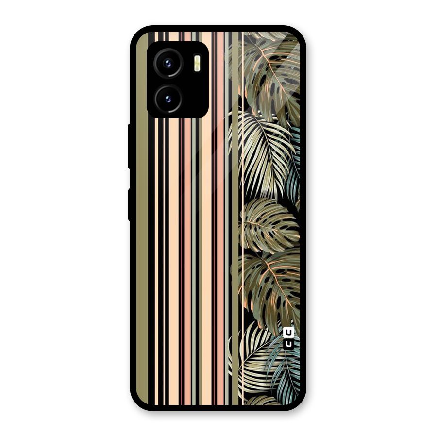 Visual Art Leafs Glass Back Case for Vivo Y15s