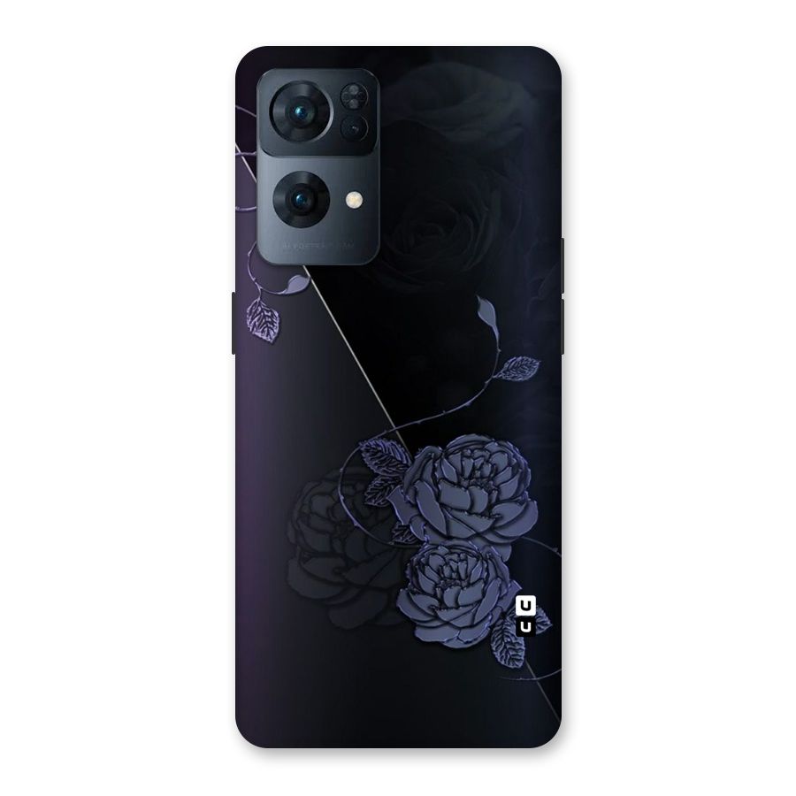 Voilet Floral Design Back Case for Oppo Reno7 Pro 5G