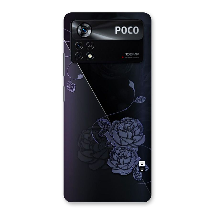Voilet Floral Design Back Case for Poco X4 Pro 5G
