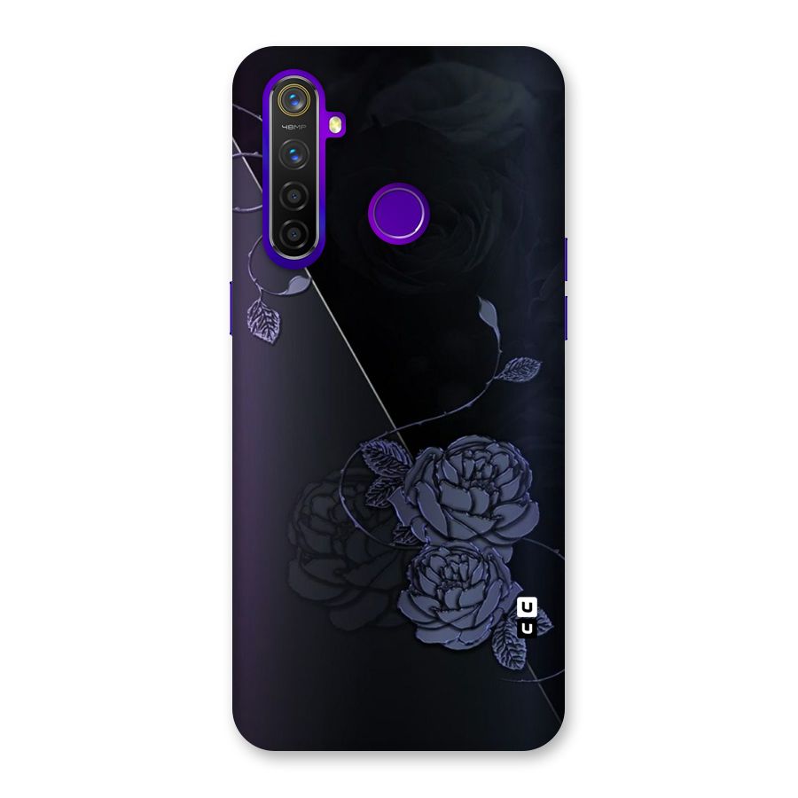 Voilet Floral Design Back Case for Realme 5 Pro