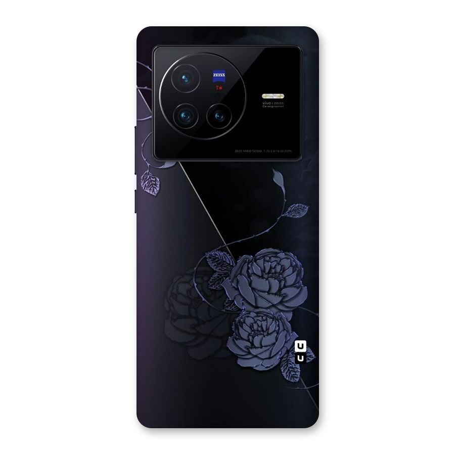 Voilet Floral Design Back Case for Vivo X80