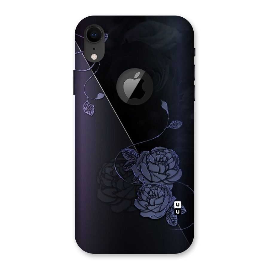 Voilet Floral Design Back Case for iPhone XR Logo Cut