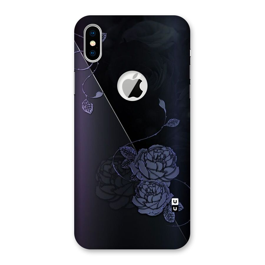 Voilet Floral Design Back Case for iPhone XS Logo Cut