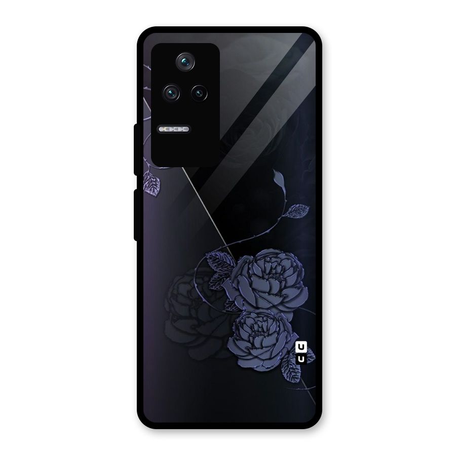 Voilet Floral Design Glass Back Case for Poco F4 5G