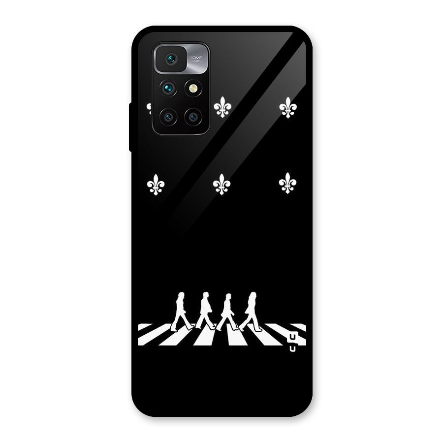 Walking Four Glass Back Case for Redmi 10 Prime