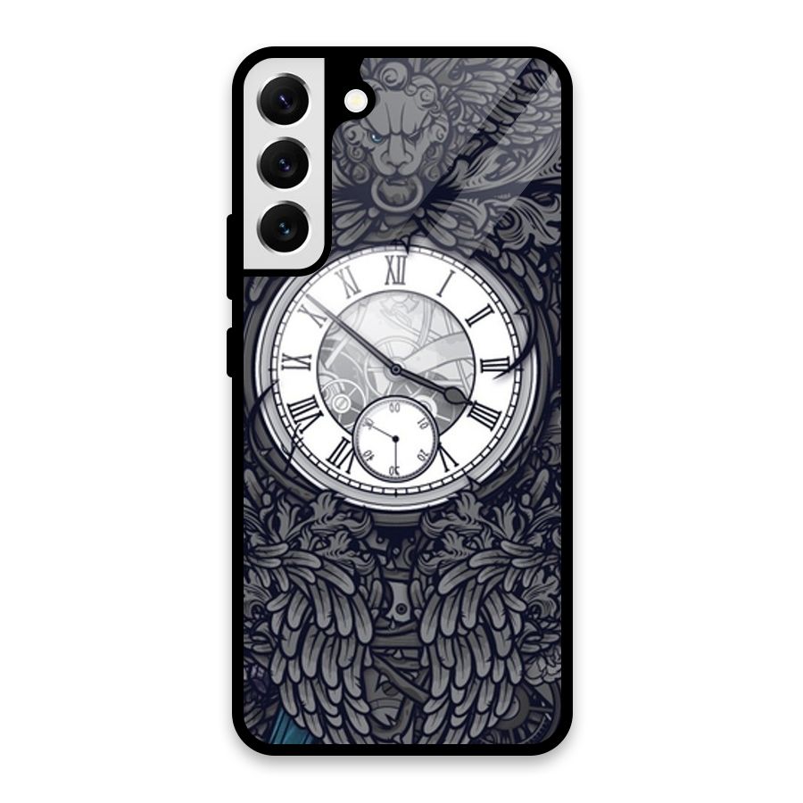 Wall Clock Glass Back Case for Galaxy S22 Plus 5G