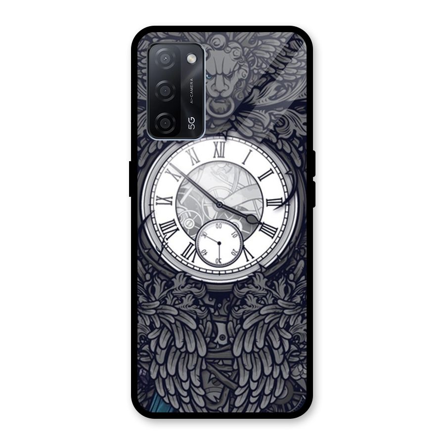 Wall Clock Glass Back Case for Oppo A53s 5G