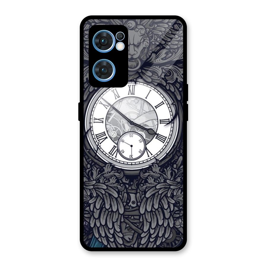 Wall Clock Glass Back Case for Oppo Reno7 5G
