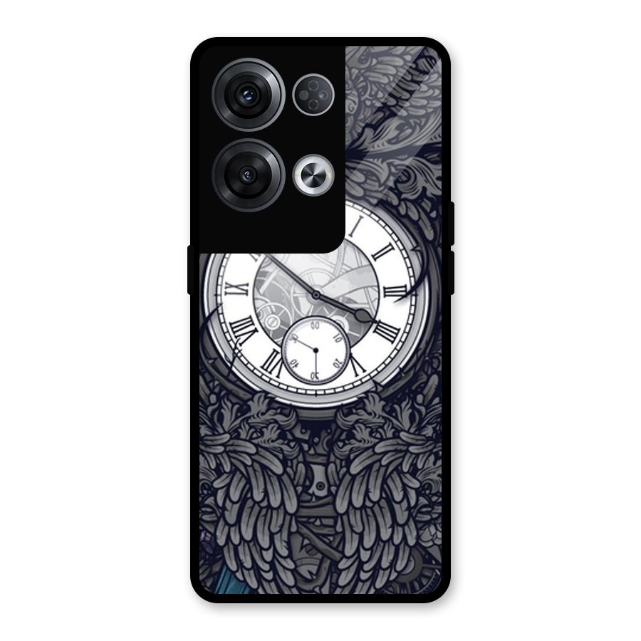 Wall Clock Glass Back Case for Oppo Reno8 Pro 5G
