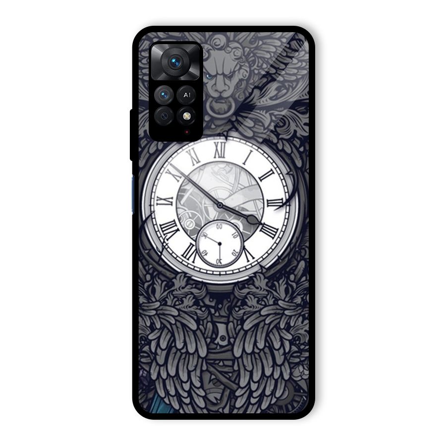 Wall Clock Glass Back Case for Redmi Note 11 Pro