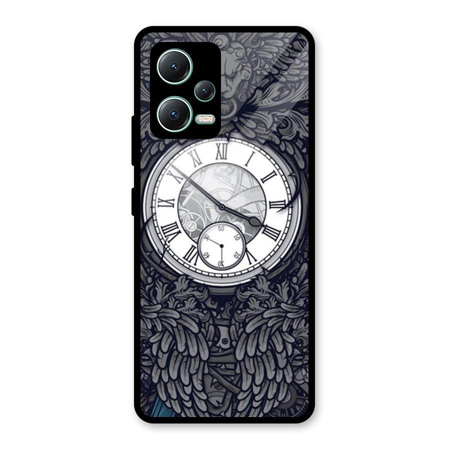 Wall Clock Glass Back Case for Redmi Note 12 5G