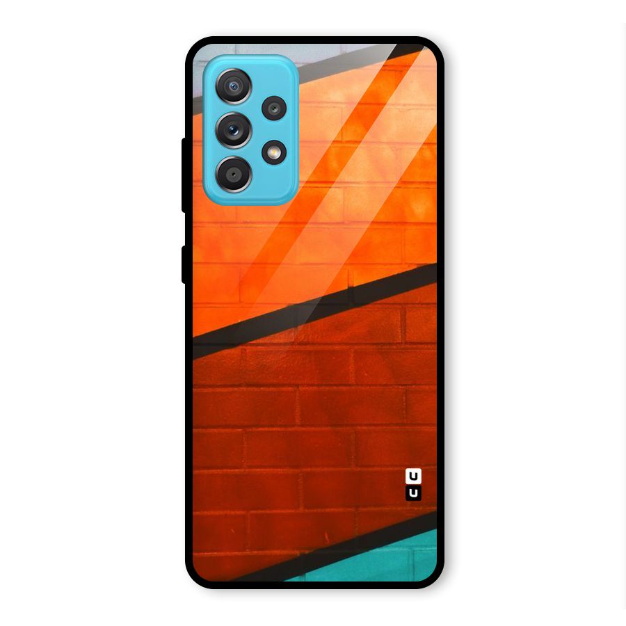 Wall Diagonal Stripes Glass Back Case for Galaxy A52