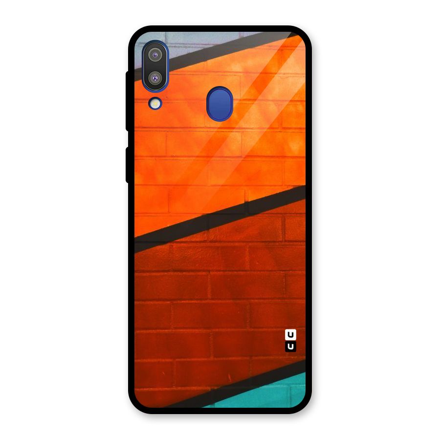 Wall Diagonal Stripes Glass Back Case for Galaxy M20
